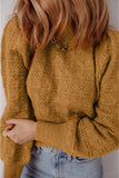 Jurassic Gold Crochet Balloon Sleeve Sweater