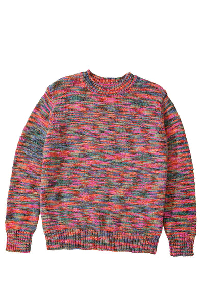 Purple Space Dye Yarn Crew Neck Sweater