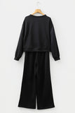 Varsity Striped Cropped Sweatshirt and Wide Leg Pants Matching Set- 5 Colors