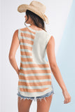 American Flag Notched Neck Loose Knit Vest- 2 Colors