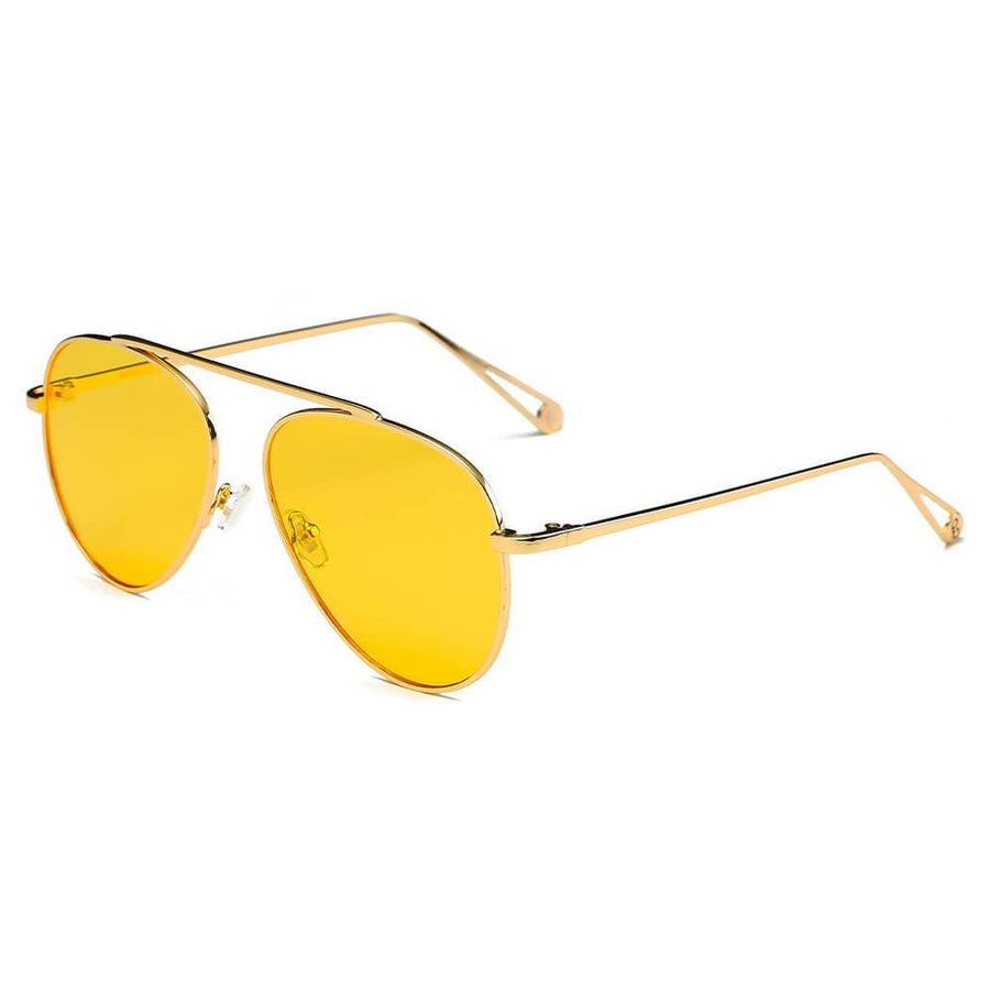 HIDALGO Metal Oversized Tinted Lens Aviator Sunglasses- 8 Colors