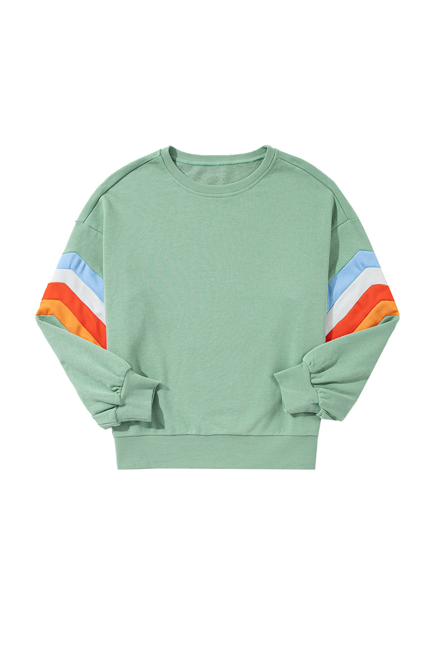 Striped Arm Drop Sleeve Loose Sweatshirt- 2 Colors