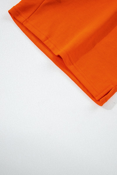 Varsity Striped Sleeve Drop Shoulder Sweatshirt and Shorts Set- 5 Colors