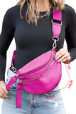 Wide Strap Double Zipper Crossbody Bag- 9 Colors