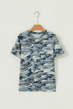 Heathered Camouflage Crew Neck Short Sleeve T-Shirt- 2 Colors