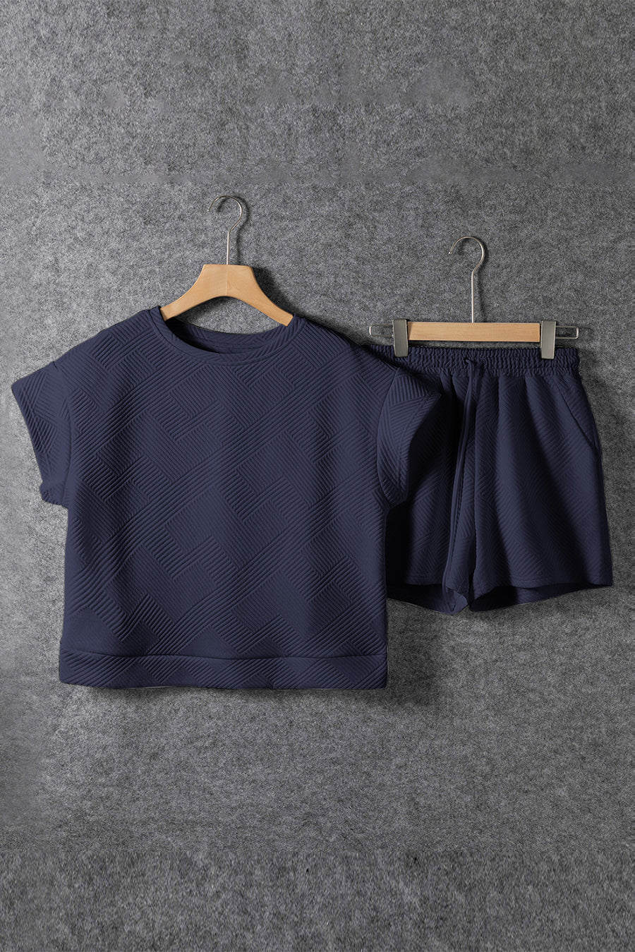 Textured Short Sleeve Top and Shorts Set- 7 Colors