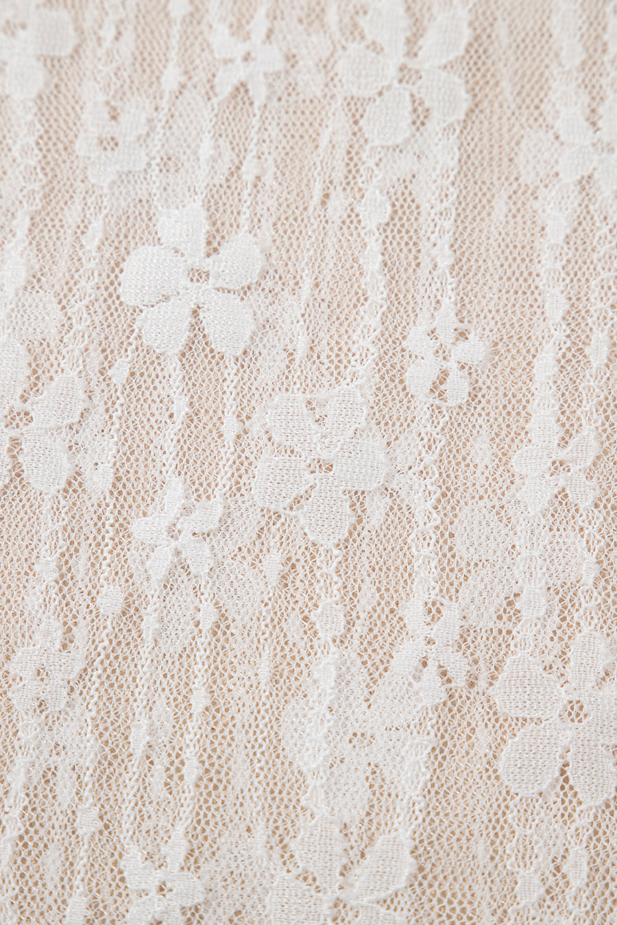 Floral Lace Sheer Long Sleeve Slim Fit Top- 3 Colors