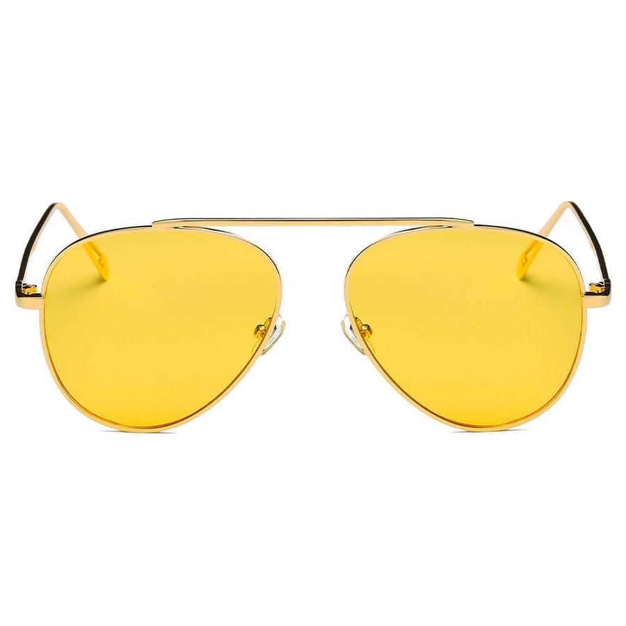 HIDALGO Metal Oversized Tinted Lens Aviator Sunglasses- 8 Colors