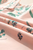 Apricot Floral Frill V-Neck Pleated Short Sleeve Blouse