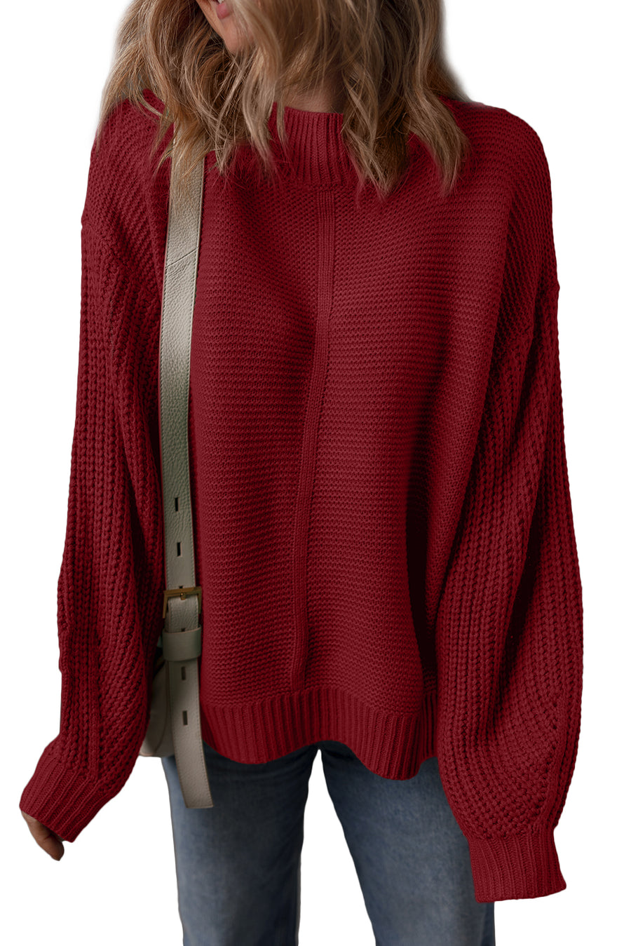 Front Seam Drop Shoulder Loose Fit Sweater- 3 Colors