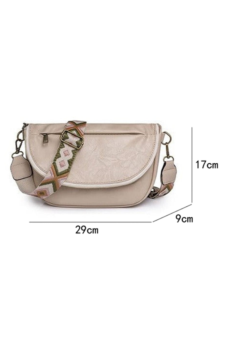 Geometric Strap PU Leather Crossbody Bag- 2 Colors