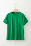 Basic Crew Neck Rolled Sleeve T-Shirt- 12 Colors