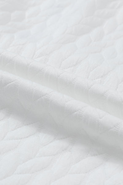 White Chenille Letter Patch Quilted Sweatshirt- 2 Styles