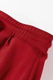 Solid Color Drop Shoulder Sweatshirt & Drawstring Mini Skirt Set- 2 Colors