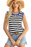 Striped Contrast Trim Sleeveless Sweater Vest- 3 Colors