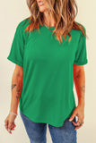 Basic Crew Neck Rolled Sleeve T-Shirt- 12 Colors
