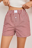 Gingham High-Waisted Loose Wide Leg Shorts- 2 Colors