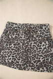 Leopard Print Denim Mini Skirt