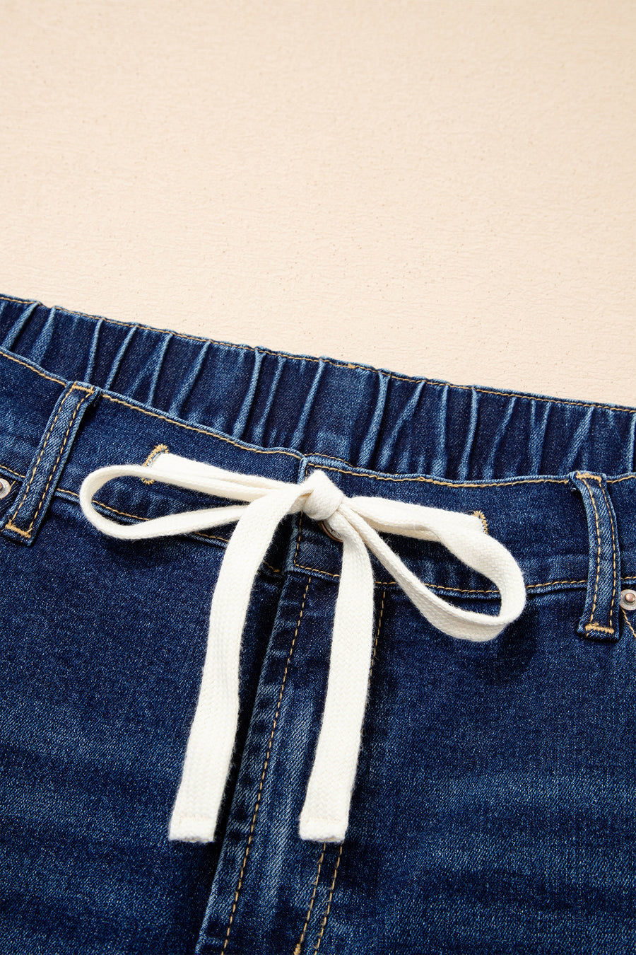 Plus Size Acid Wash Lace-Up Jeans- 4 Colors