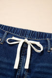 Plus Size Acid Wash Lace-Up Jeans- 4 Colors