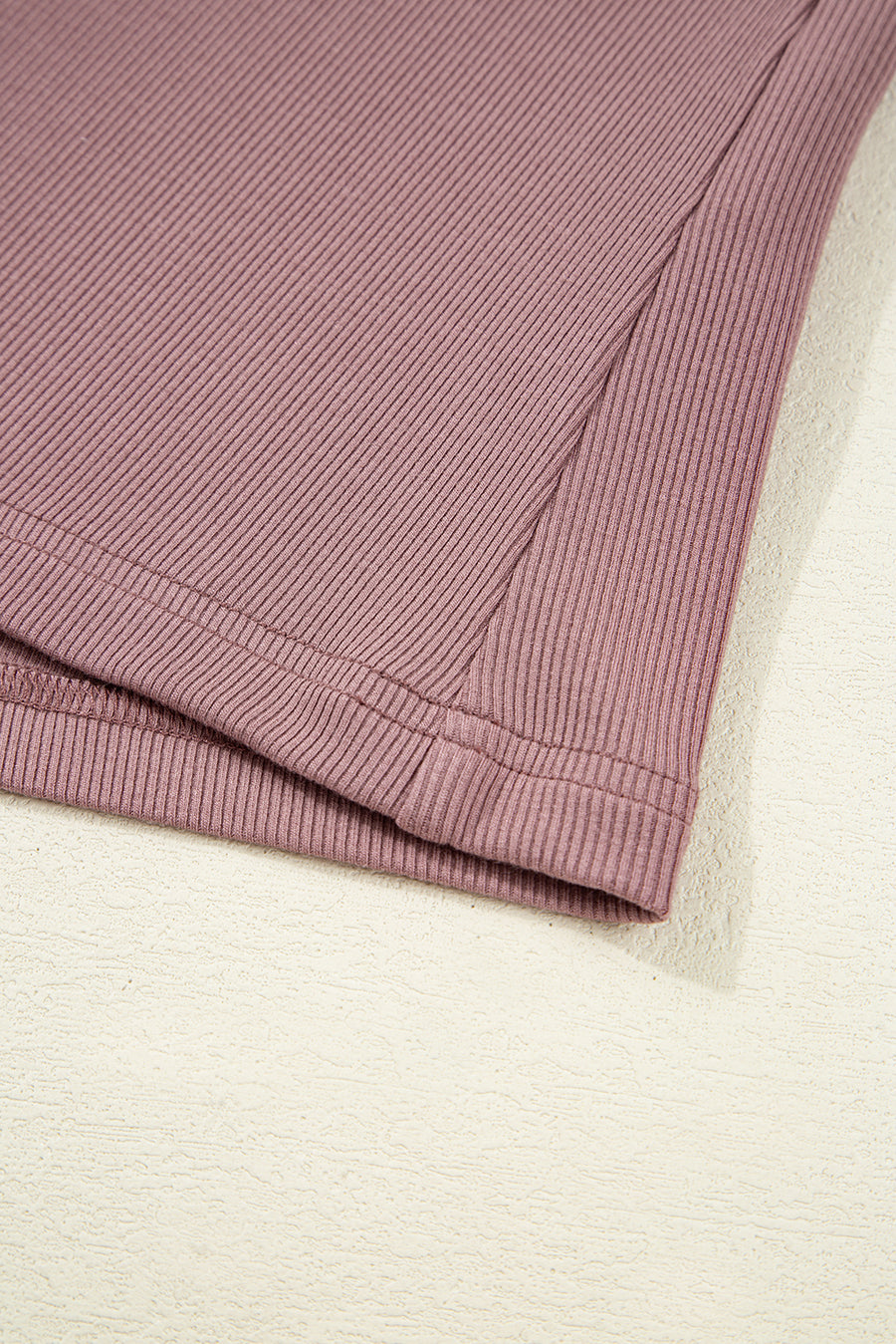 Burgundy Ruched Sweetheart Neck Ribbed Long Sleeve Top