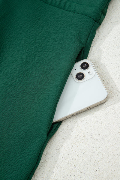 Solid Long Sleeve Button V-Neck Tiered Maxi Dress- 2 Colors