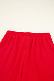 Varsity Striped Sleeve Drop Shoulder Sweatshirt and Shorts Set- 5 Colors
