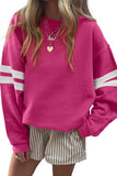 Varsity Striped Sleeve Loose Fit Sweatshirt- 8 Colors
