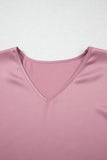 Toadstool Satin Ruffle Sleeve V-Neck Blouse