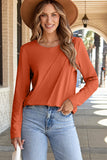 Asymmetric Seam Long Sleeve Shirt- 3 Colors