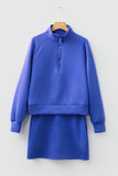 Zip-Up Sporty Pullover & Mini Skort Set- 3 Colors