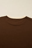 Varsity Striped Contrast Trim Crew Neck Long Sleeve T-Shirt- 3 Colors