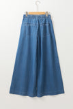 Mineral Wash Button-Up High-Waist Wide Leg Jeans