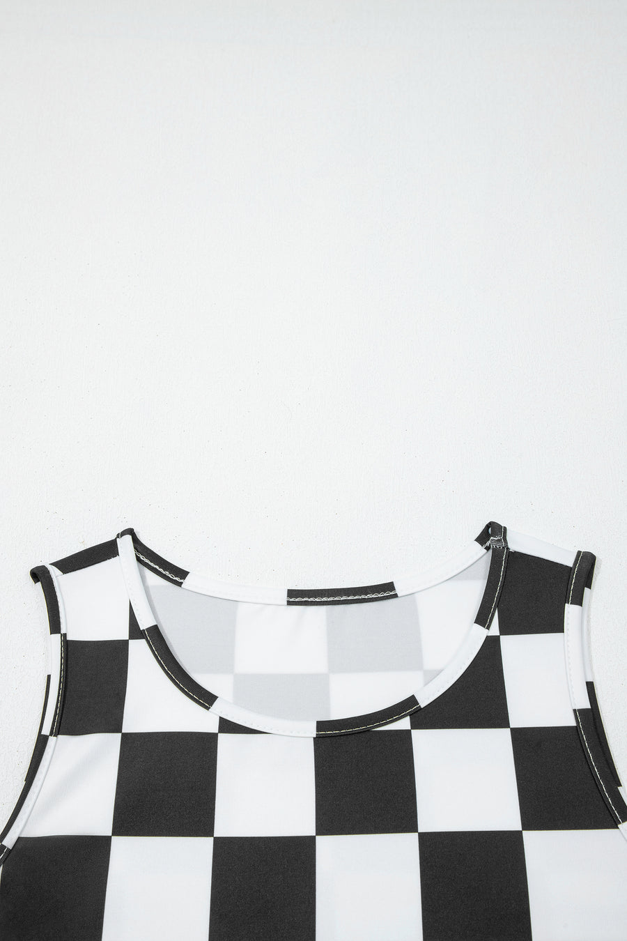Checkered Slim Fit Print Tank Top- 2 Colors