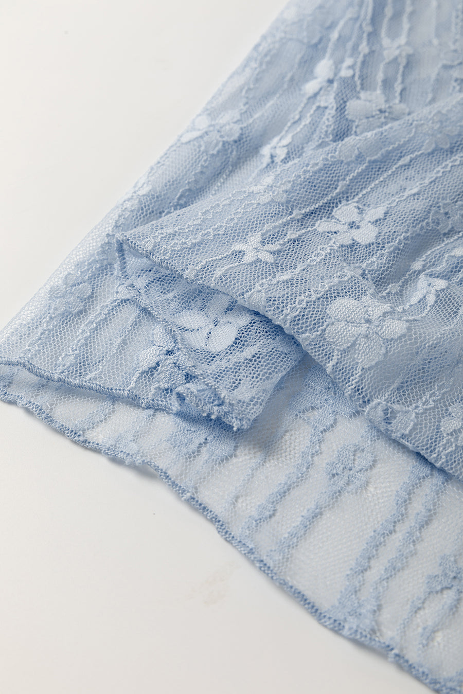 Floral Lace Sheer Long Sleeve Slim Fit Top- 3 Colors