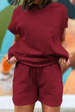 Textured Short Sleeve Top and Shorts Set- 7 Colors