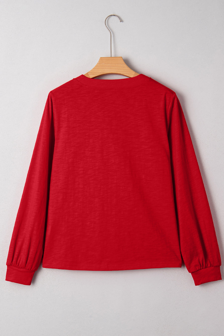 Button-Up V-Neck Long Sleeve Top- 3 Colors