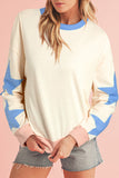 Star Patchwork Exposed Seam Oversized Sweatshirt- 3 Colors