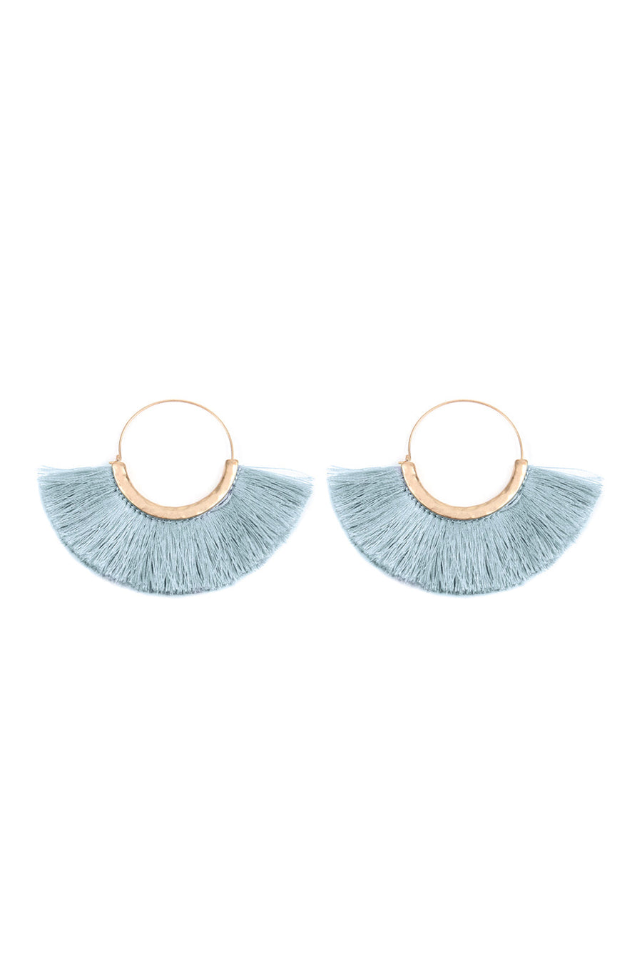 Fan Tassel Hoop Earrings- 9 Colors