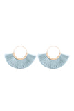 Fan Tassel Hoop Earrings- 9 Colors