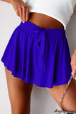 Ribbon Drawstring High-Waist Lined Tennis Skort- 6 Colors