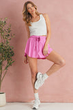 Ribbon Drawstring High-Waist Lined Tennis Skort- 6 Colors