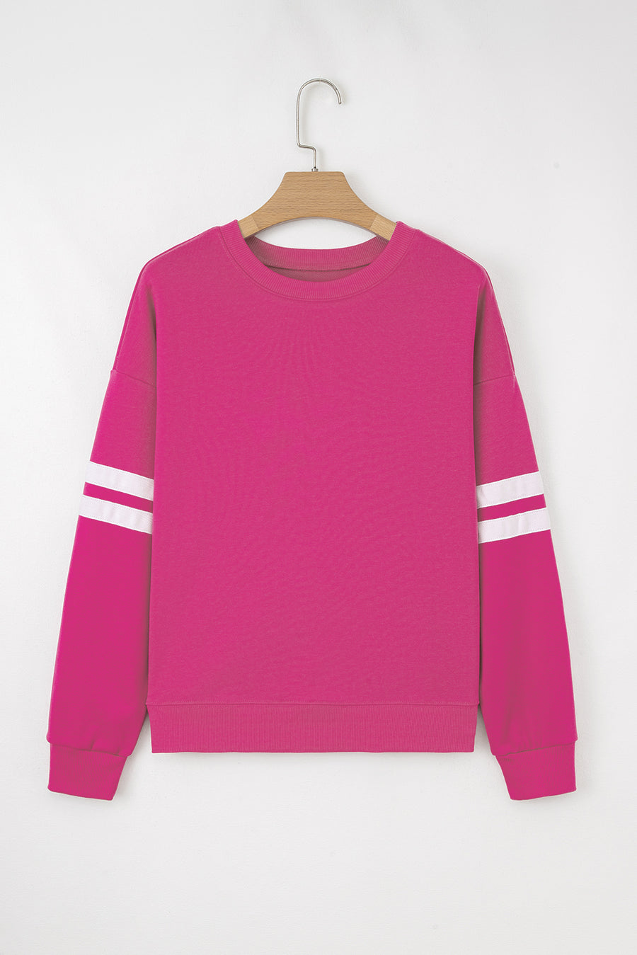 Varsity Striped Sleeve Loose Fit Sweatshirt- 8 Colors