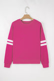 Varsity Striped Sleeve Loose Fit Sweatshirt- 8 Colors