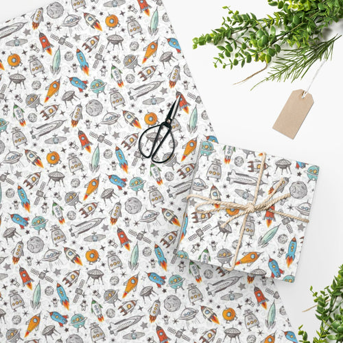Space Rocket Ship Wrapping Paper