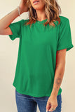 Basic Crew Neck Rolled Sleeve T-Shirt- 12 Colors