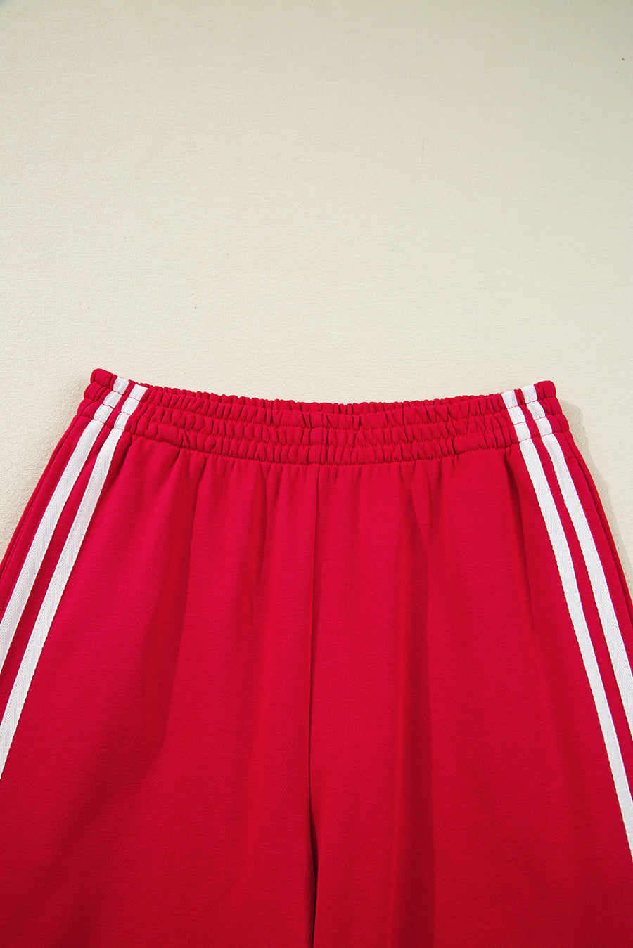 Varsity Striped Cropped Sweatshirt and Wide Leg Pants Matching Set- 5 Colors