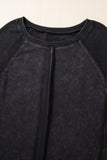Waffle Knit Patchwork Raglan Sleeve Sweatshirt- 3 Colors