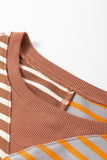 Striped Color Block Drop Shoulder Oversized Sweatshirt- 2 Colors