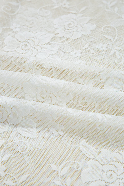 Mock Neck Floral Lace Mesh Long Sleeve Top- 2 Colors